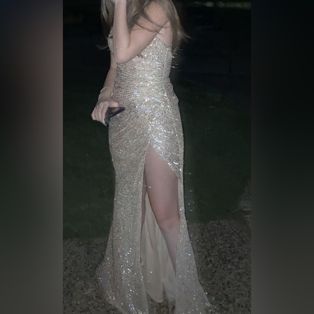 Rose gold sequin gown